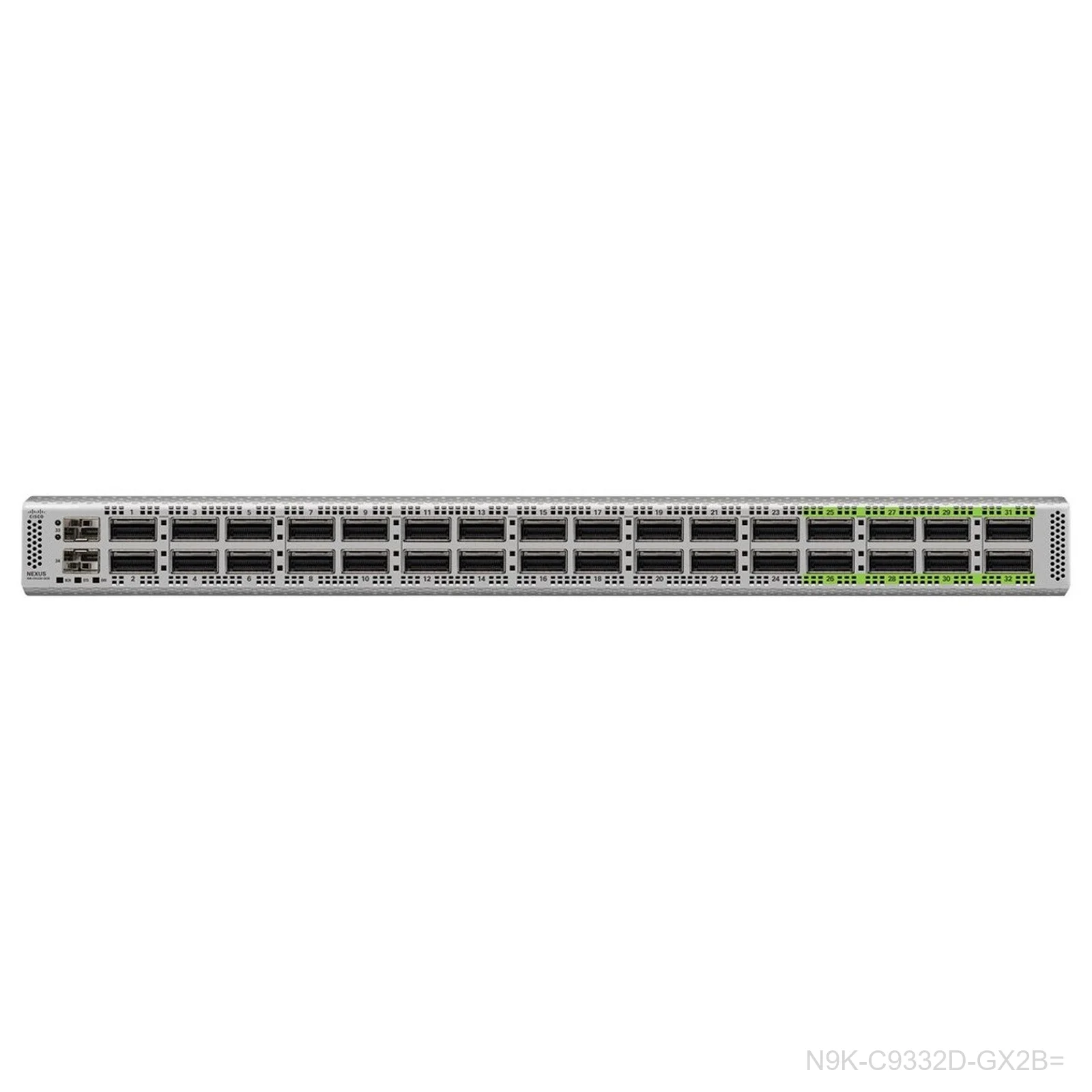 [N9K-C9332D-GX2B=] Cisco N9K-C9332D-GX2B=, Nexus 9300 Switch, 32x400G+2x1/10G, Spare
