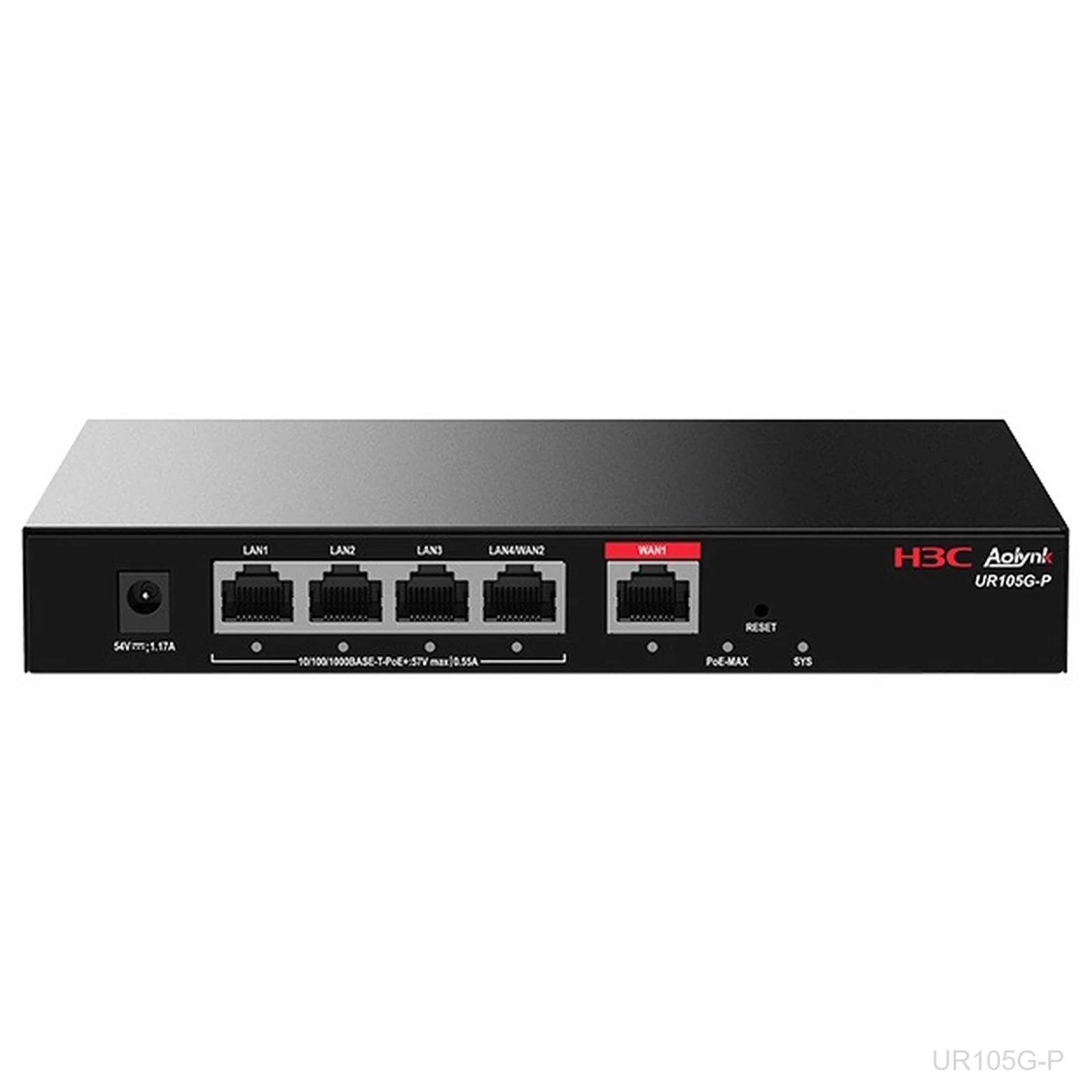 [UR105G-P] H3C UR105G-P, Aolynk PoE Router, 4x GE LAN PoE+, 58W, 1x GE WAN