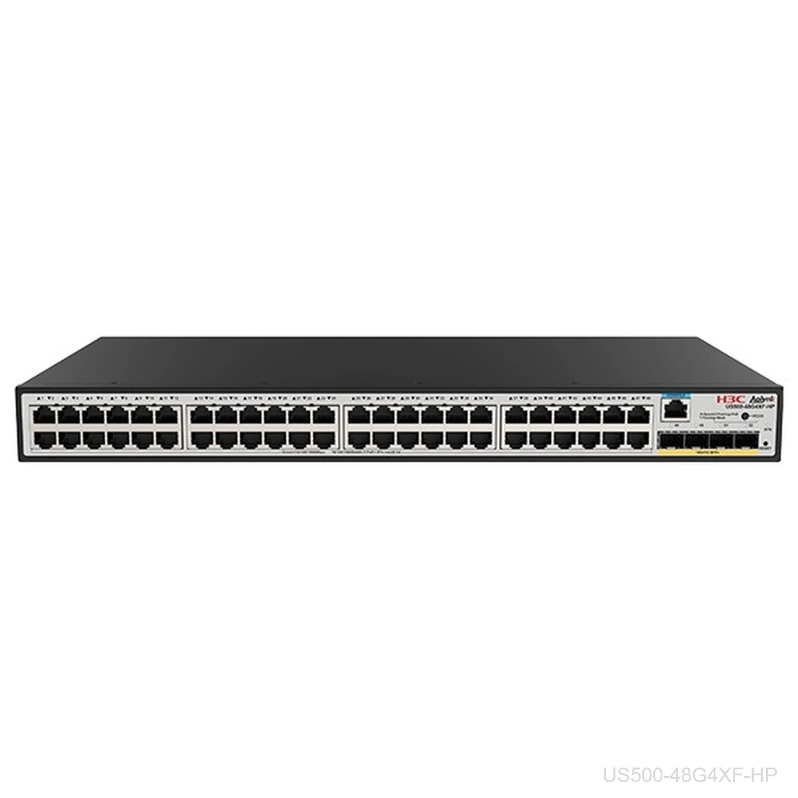 [US500-48G4XF-HP] H3C US500-48G4XF-HP, Aolynk 48-Port Gigabit PoE+, 375W, 4x 10G SFP+