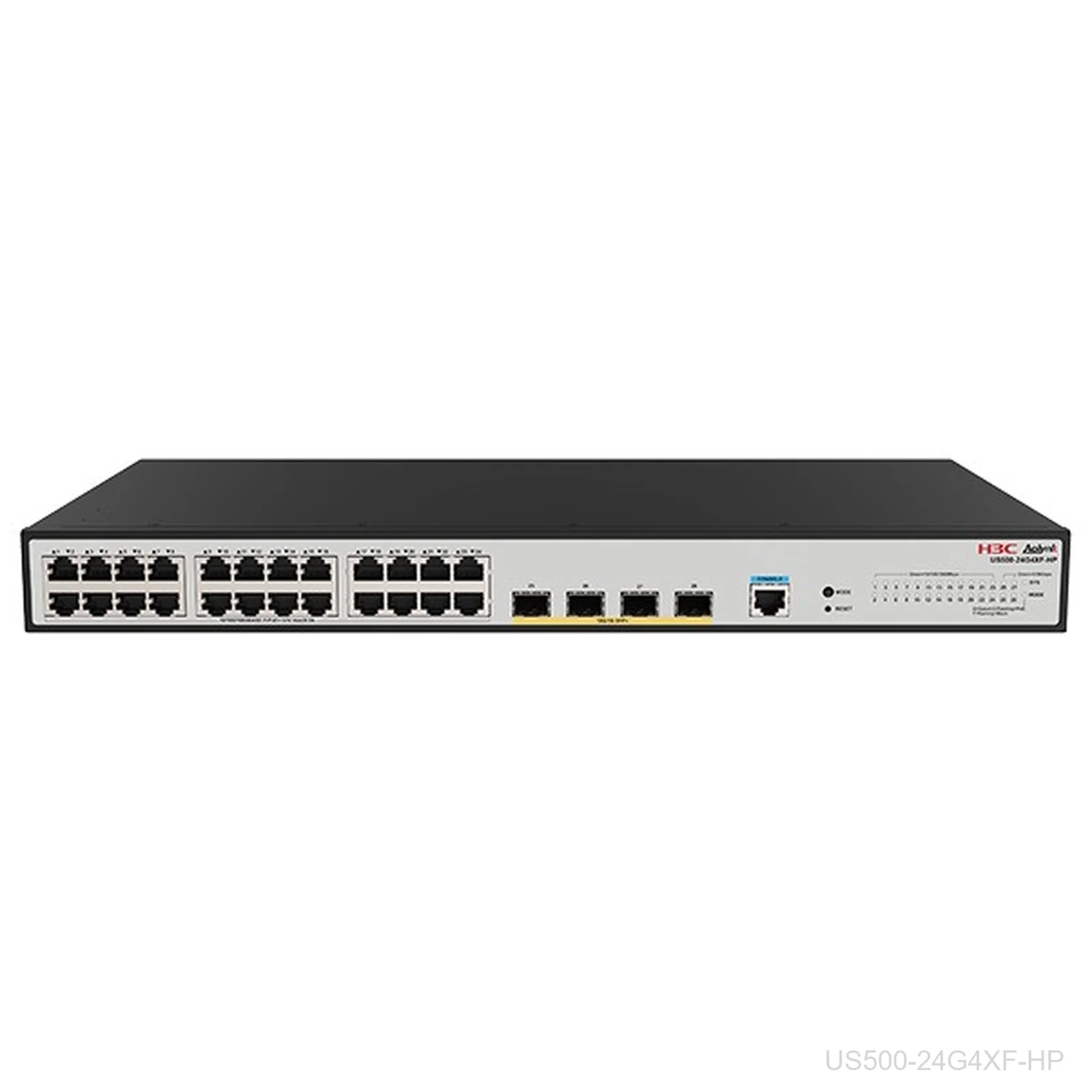 [US500-24G4XF-HP] H3C US500-24G4XF-HP, Aolynk 24-Port Gigabit PoE+, 375W, 4x 10G SFP+