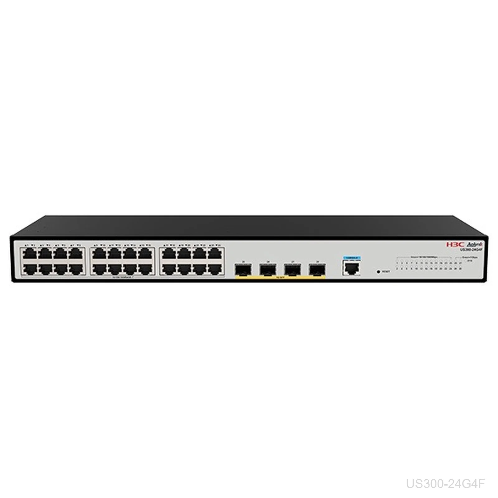 [US300-24G4F] H3C US300-24G4F, Aolynk 24-Port Gigabit Switch, 4x 1G SFP, 9801A8EG
