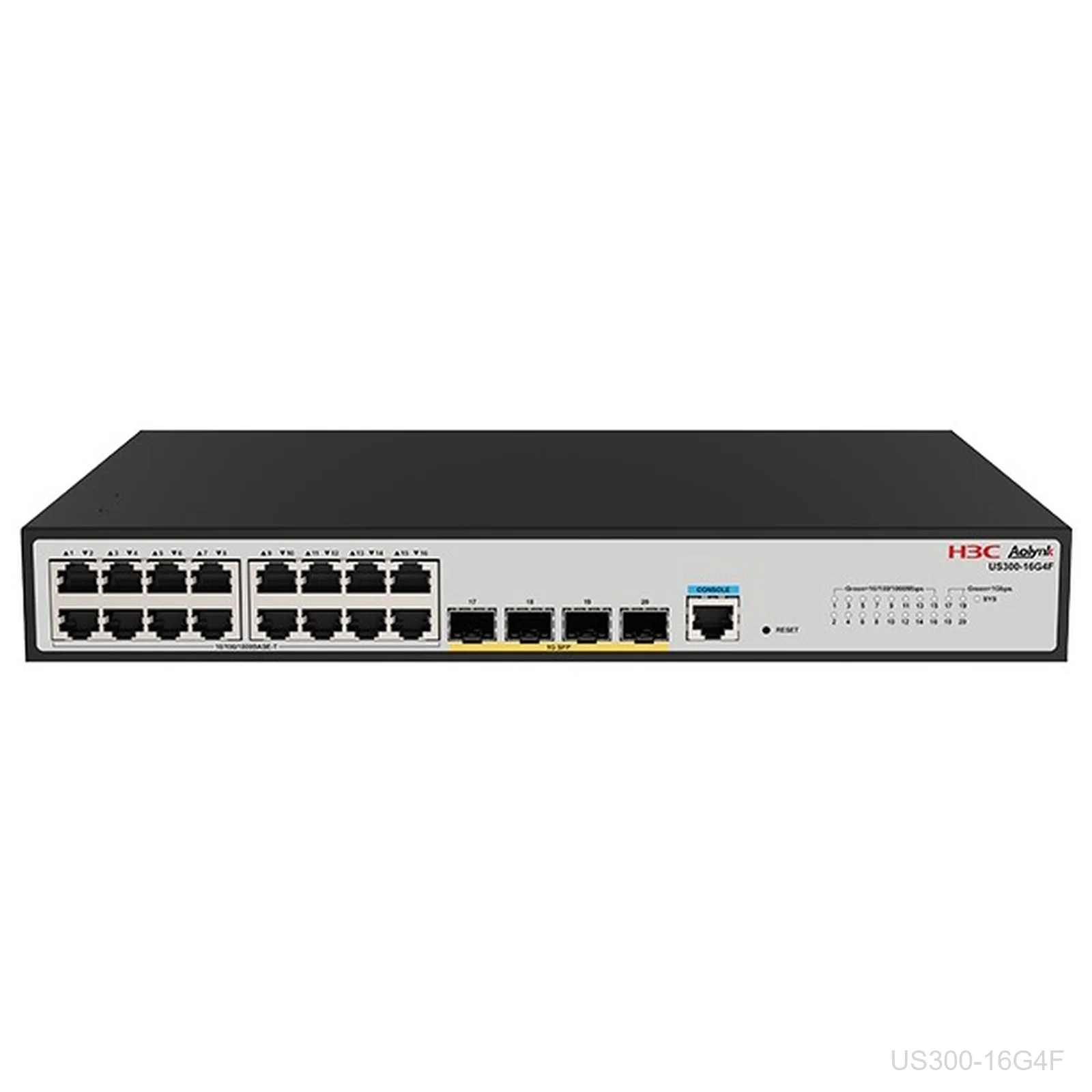 [US300-16G4F] H3C US300-16G4F, Aolynk 16-Port Gigabit Switch, 4x 1G SFP, 9801A8E8