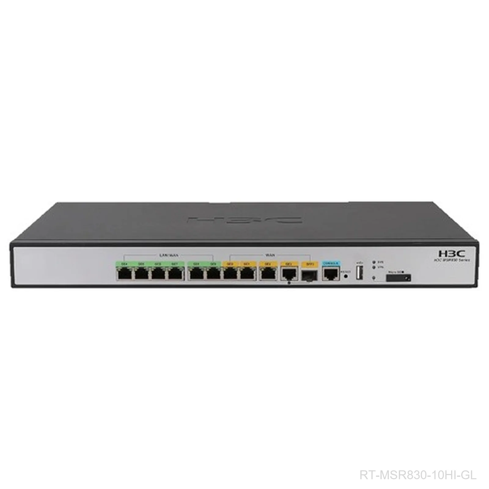 [RT-MSR830-10HI-GL] H3C RT-MSR830-10HI-GL, Enterprise Router, 6x GE LAN/WAN, 3x GE, 1x SFP