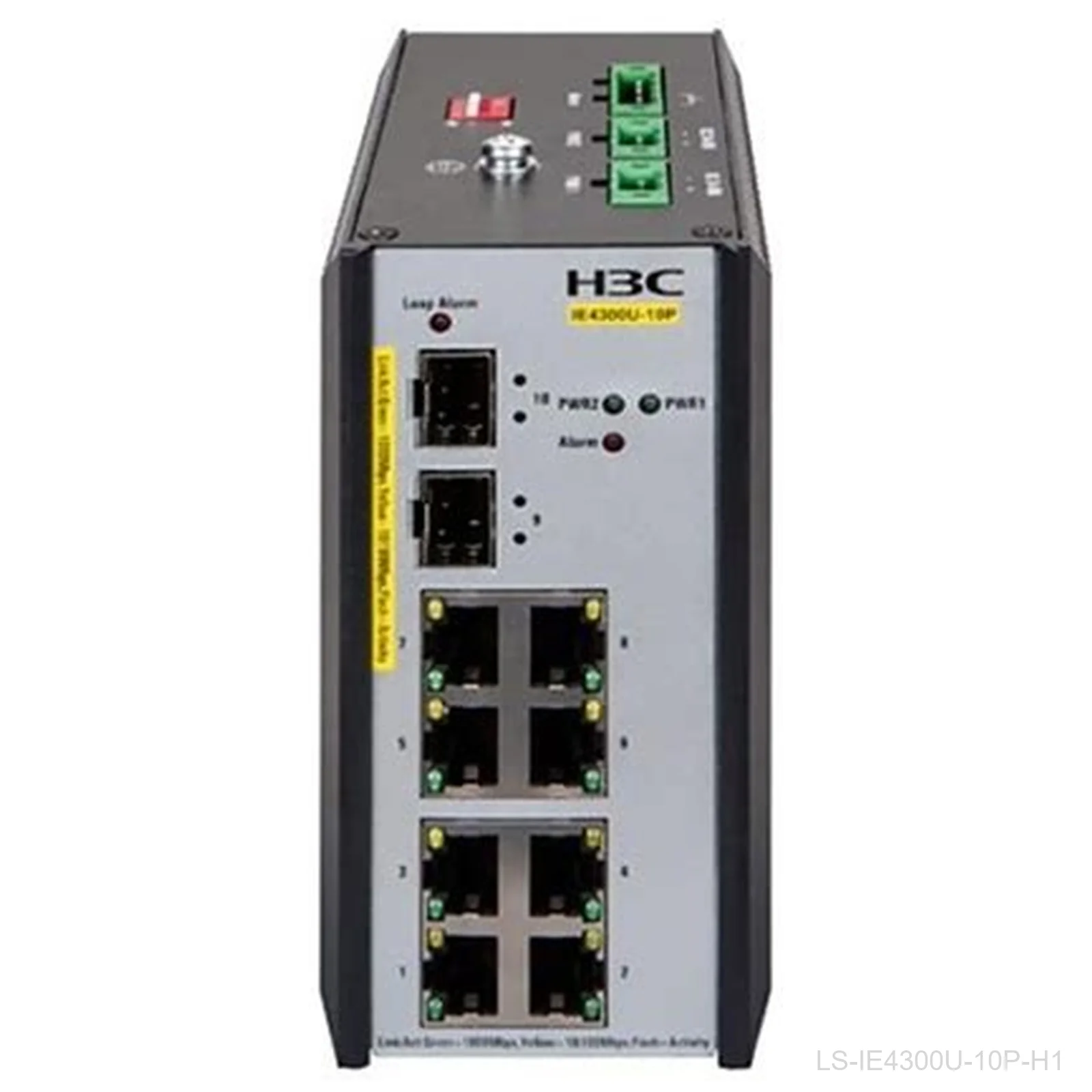 [LS-IE4300U-10P-H1] H3C LS-IE4300U-10P-H1, 8-Port Gigabit Industrial Switch, 2x 1G SFP