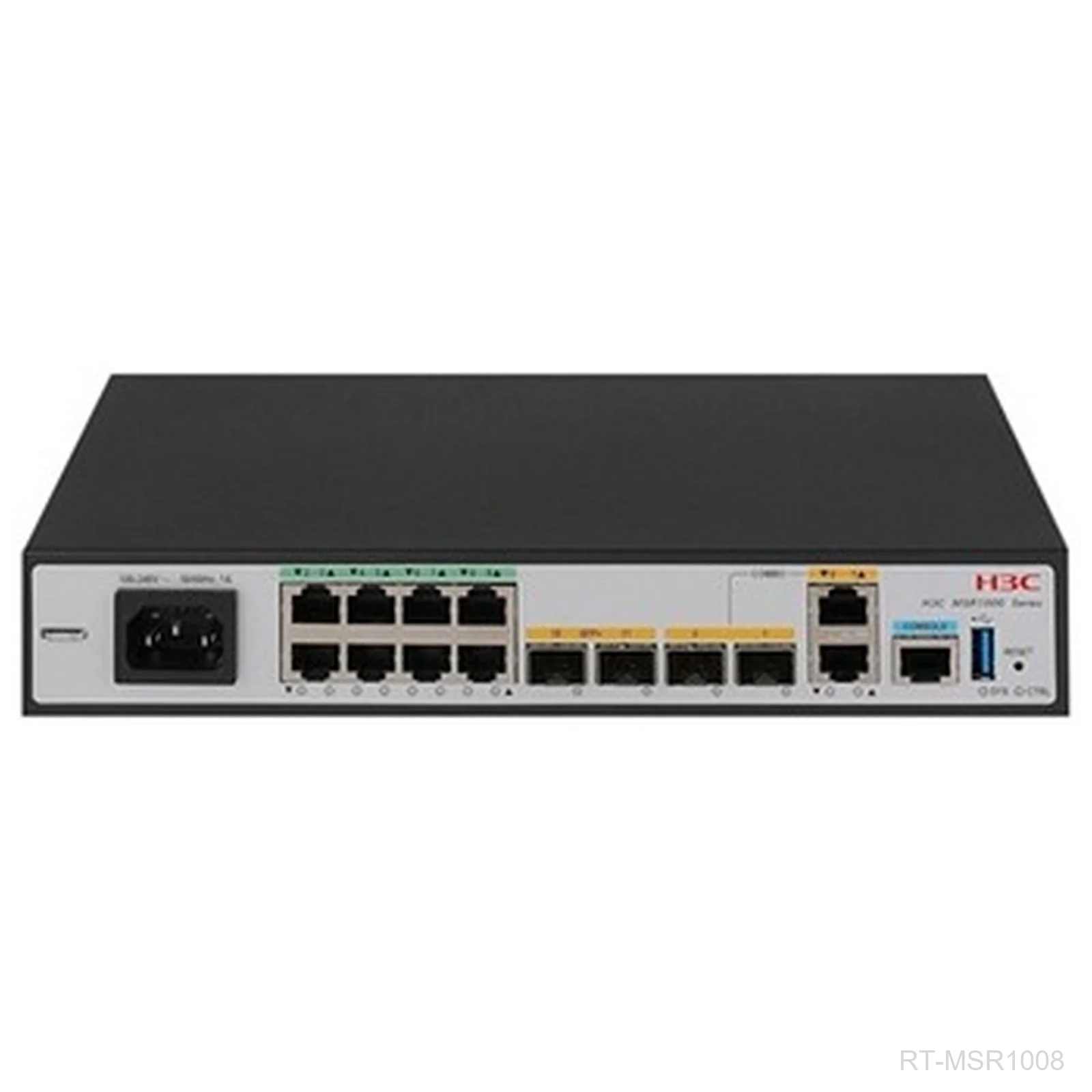 [RT-MSR1008] H3C RT-MSR1008, Enterprise Router, 8x GE, 2x 10G SFP+, 2x GE WAN