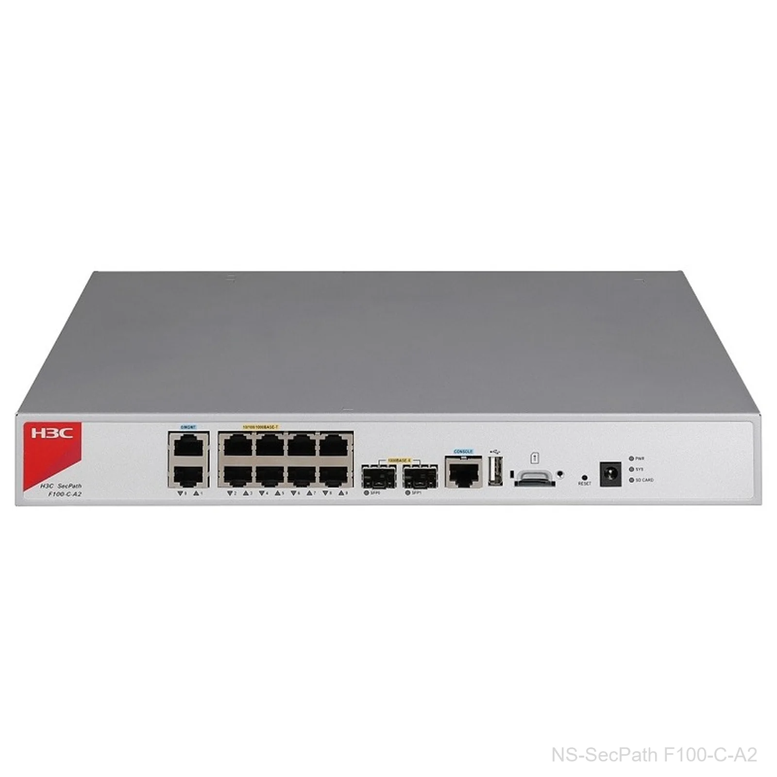 [NS-SecPath F100-C-A2] H3C NS-SecPath F100-C-A2, Firewall Appliance, 10x GE, 2x SFP, 1.2 Gbps