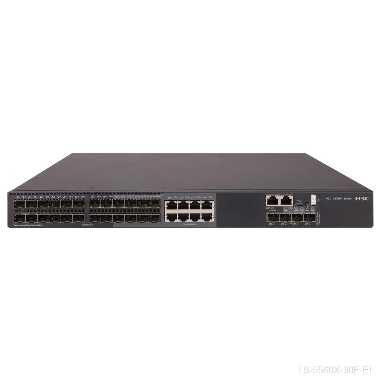 [LS-5560X-30F-EI] H3C LS-5560X-30F-EI, 24-Port SFP Switch, 8 Combo, 4x 10G SFP+, No Power