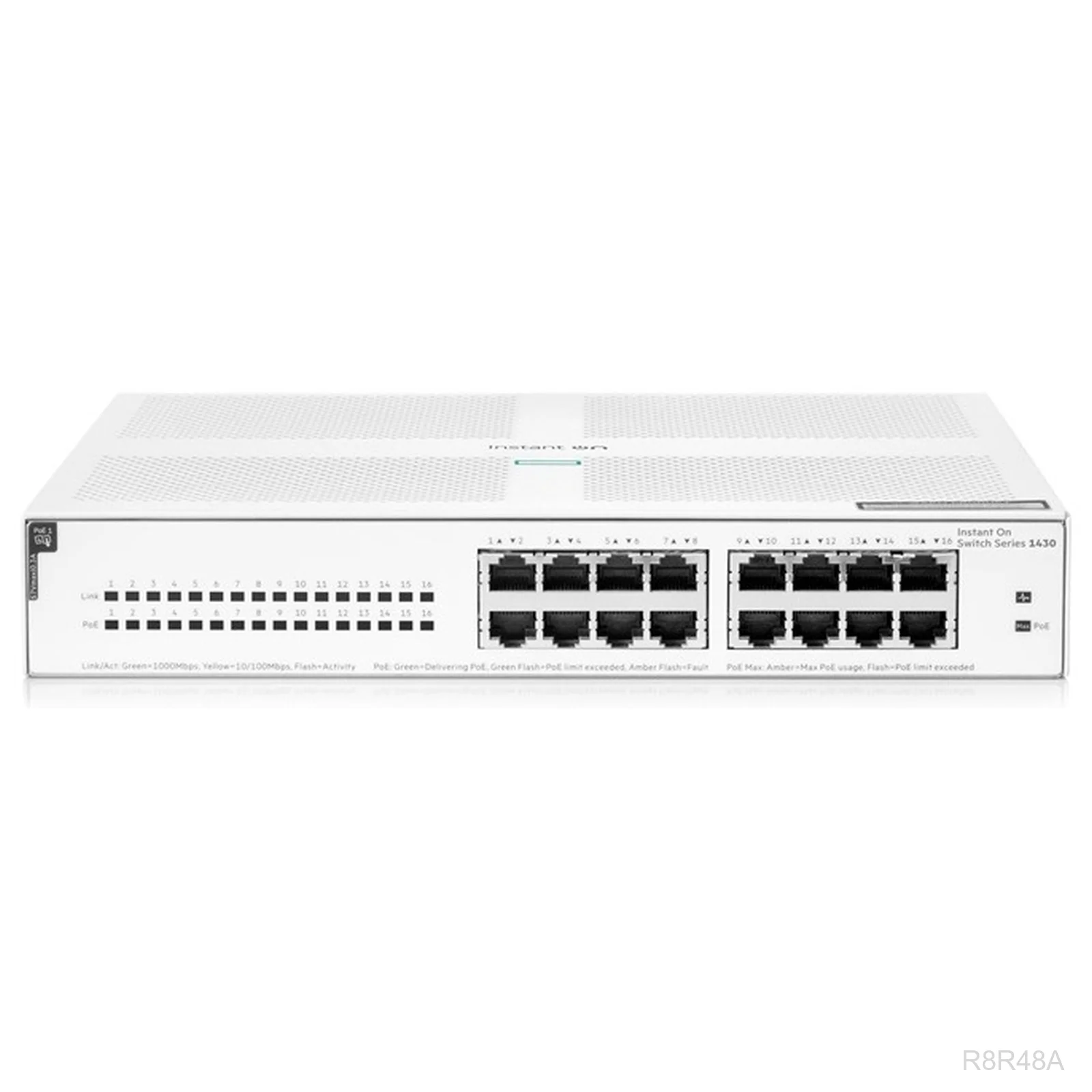 [R8R48A] HPE Instant On R8R48A 1430 16-Port Gigabit PoE Switch, 124W