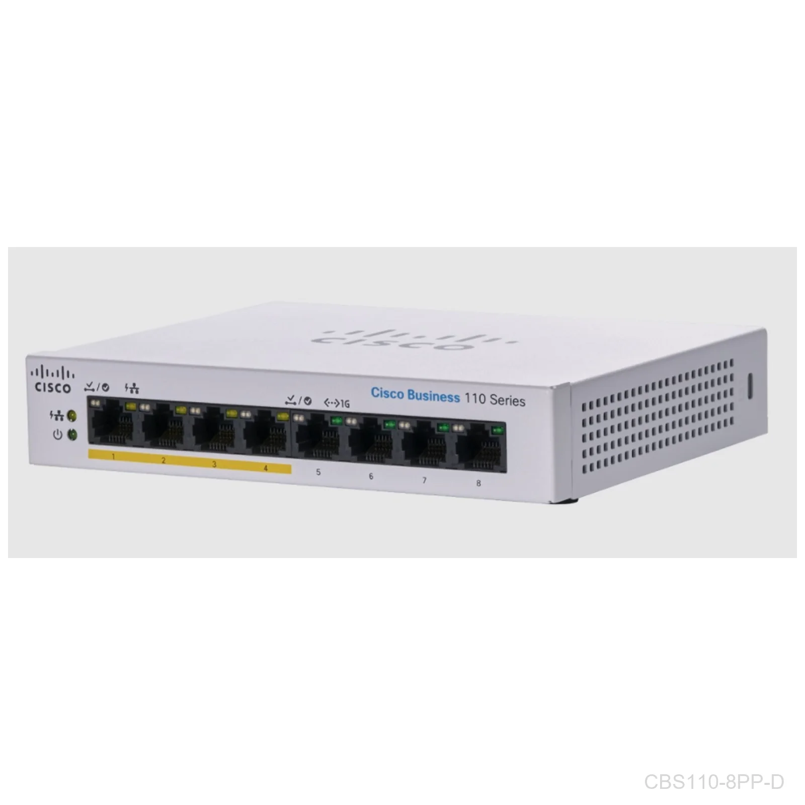 [CBS110-8PP-D] Cisco CBS110-8PP-D, 8 Giga ports, 4 port PoE 32W Switch