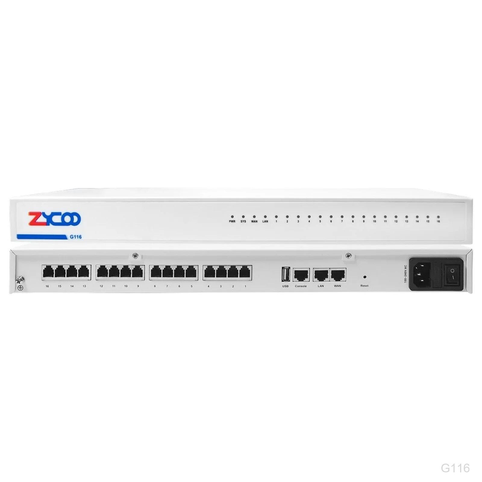 [G116] ZYCOO G116, FXO VoIP Gateway, 16 Ports
