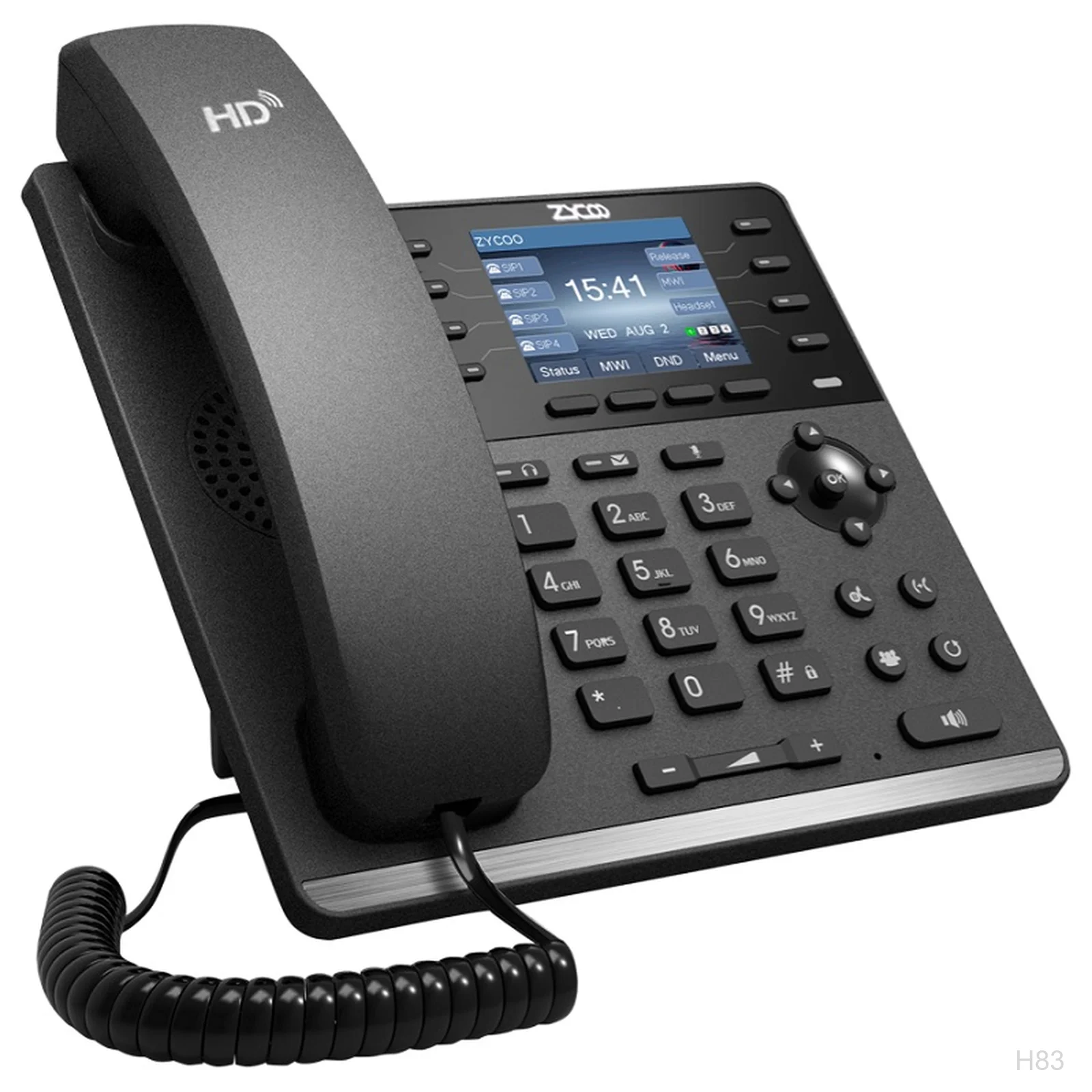 [H83] ZYCOO H83, IP Phone, 4 Line, PoE, HD, Colour Screen, 28 Keys