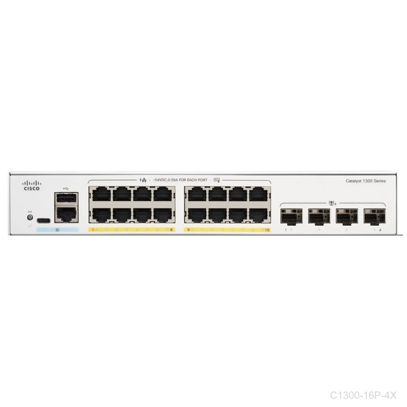 [C1300-16P-4X] Cisco C1300-16P-4X, 16 ports Giga POE+ 120W + 4 x 10G, Catalyst Switch