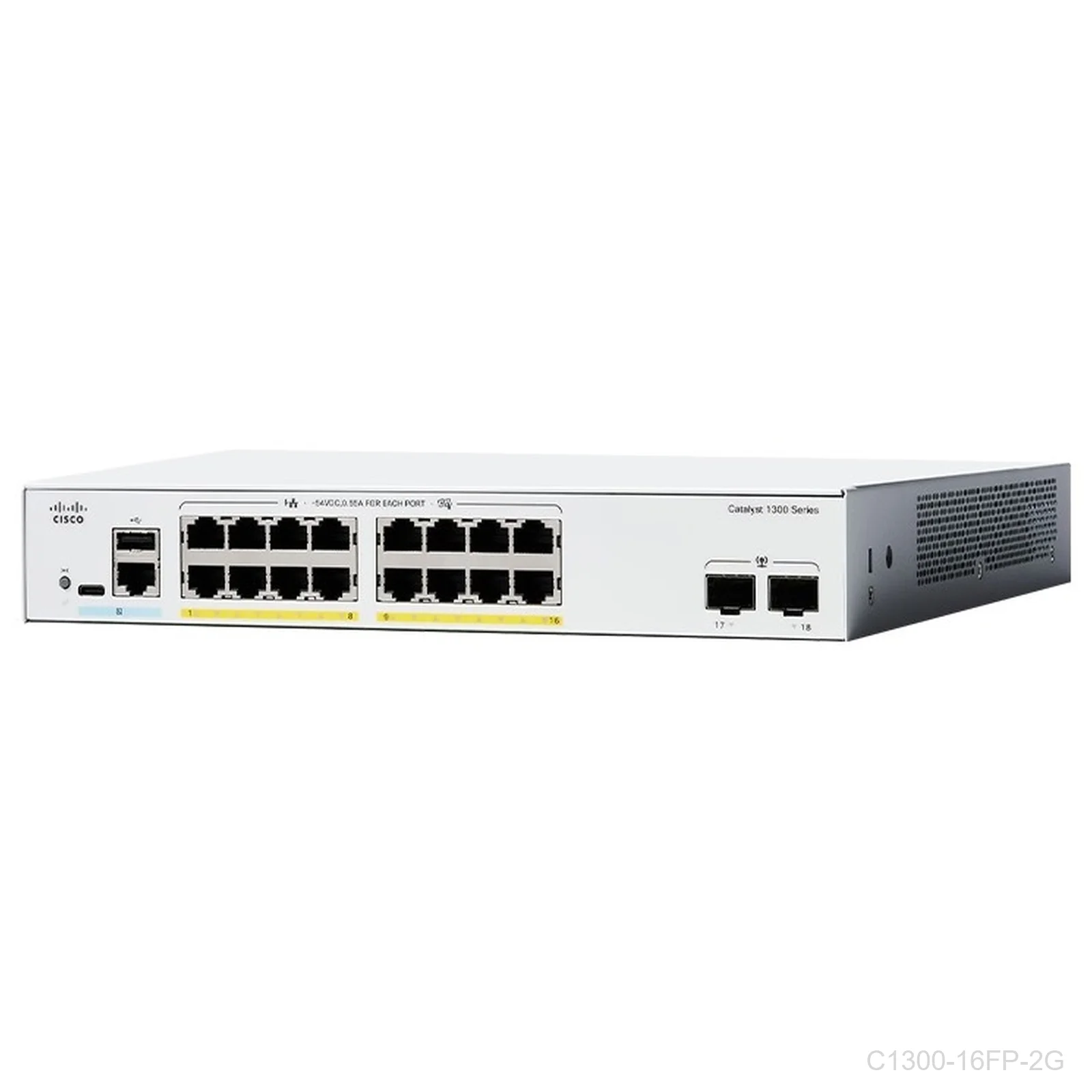 [C1300-16FP-2G] Cisco C1300-16FP-2G, 16 ports Giga POE+ 240W + 2 x 1G, Catalyst Switch