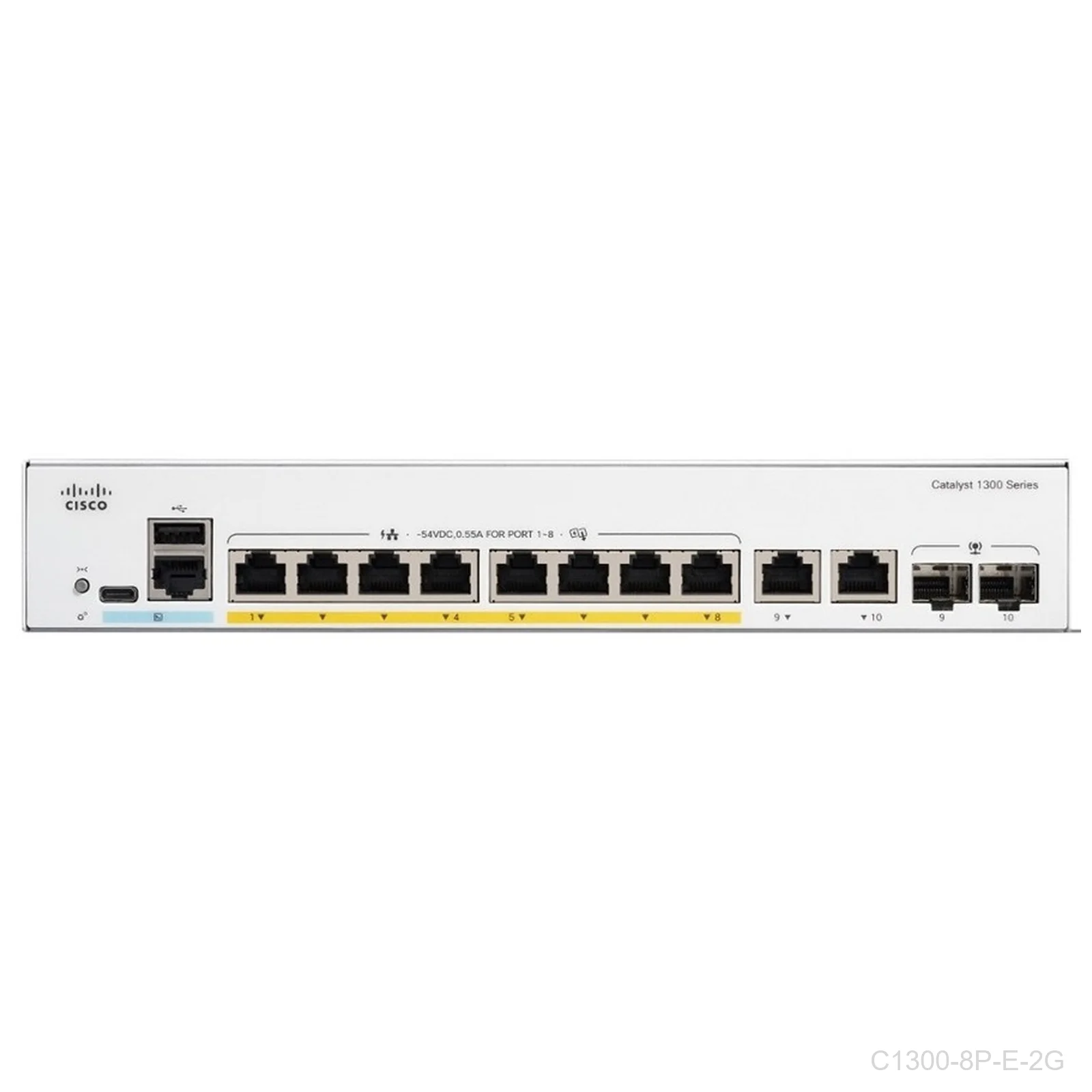 [C1300-8P-E-2G] Cisco C1300-8P-E-2G, 8 ports Giga POE+ 60W + 2 x 1G, Catalyst Switch