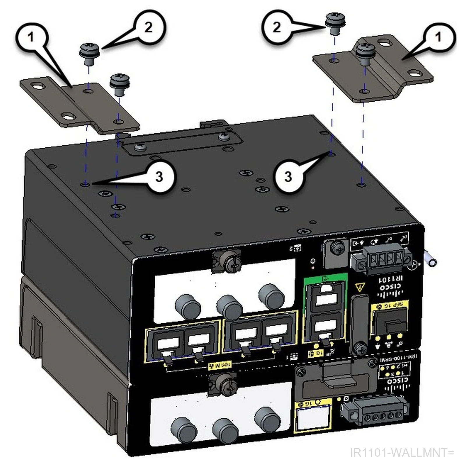 [IR1101-WALLMNT=] Cisco IR1101-WALLMNT=, Wall Mount Kit for the IR1101